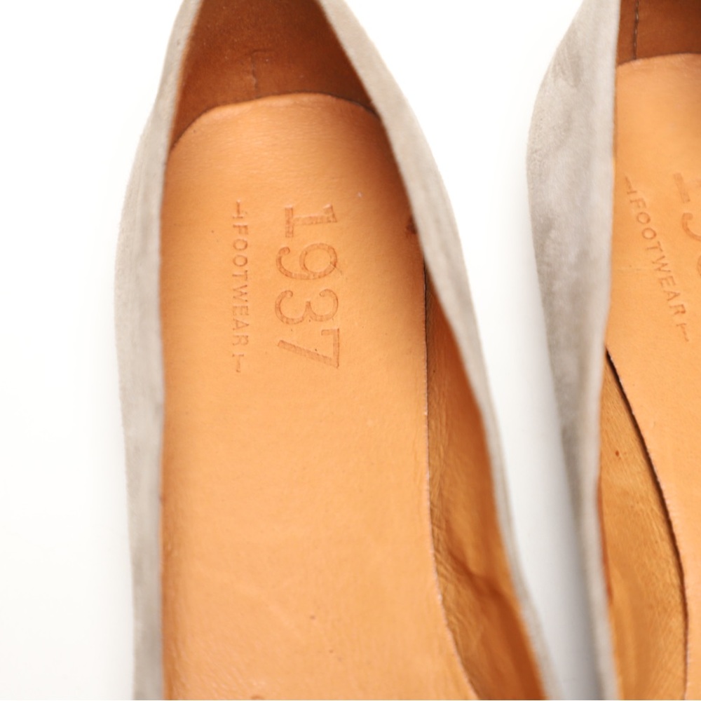 Madewell Beige Tan Sidewalk Skimmer Suede Flats Slip On Shoes. - Picture 4 of 9